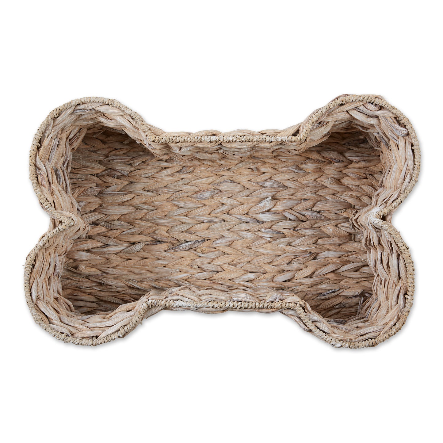 White Wash Hyacinth Bone Pet Basket Large 24X15X9