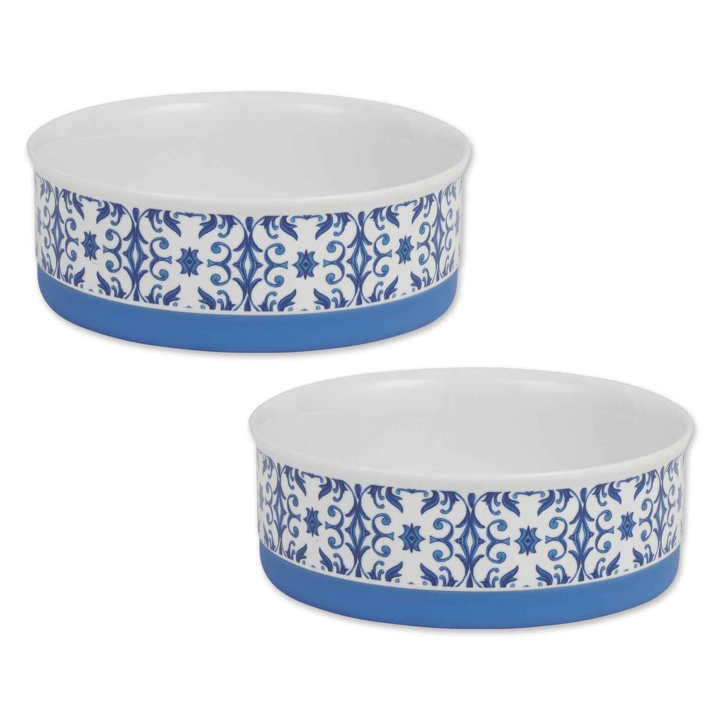 Blue Tile Pet Bowl Set/2, Medium - 1.5 C. Capacity