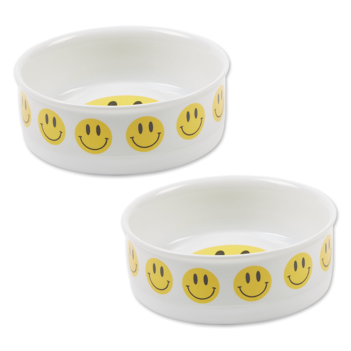 Smiley Face Pet Bowl Set/2, Medium - 1.5 C. Capacity