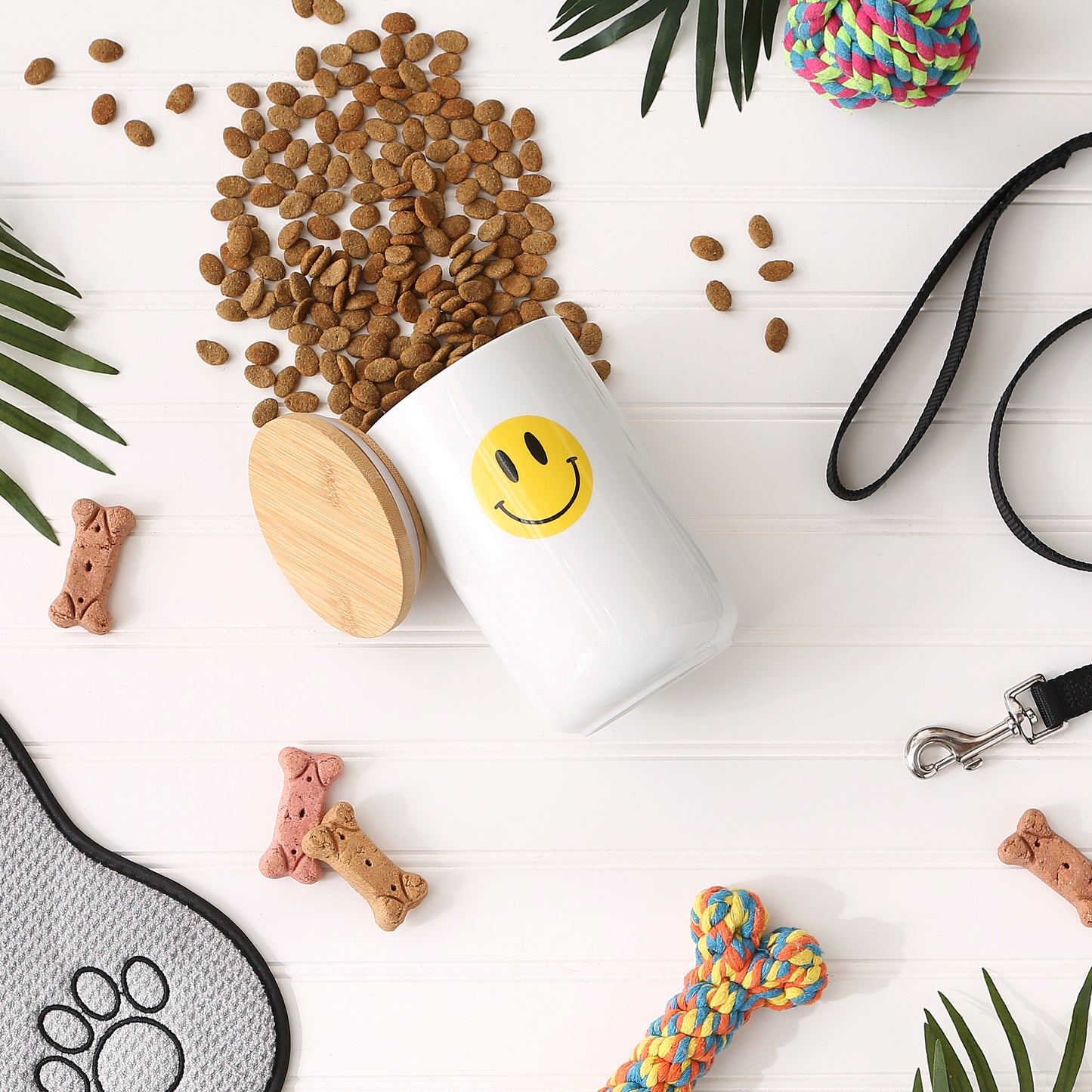 Smiley Face Pet Treat Canister - 4.5 Cup Capacity