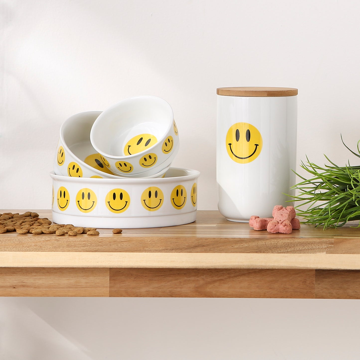 Smiley Face Ceramic Treat Canister