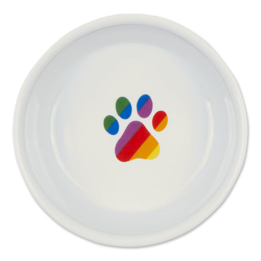 Rainbow Paw Pet Bowl Set/2, Small - 3/4 C Capacity