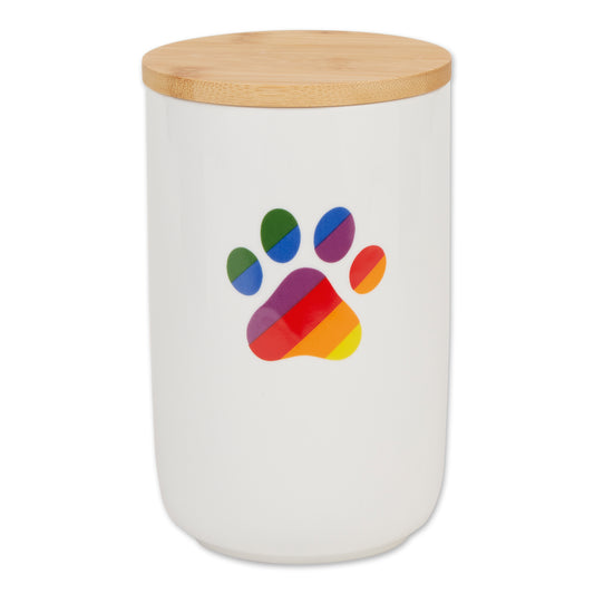 Rainbow Paw Ceramic Treat Canister