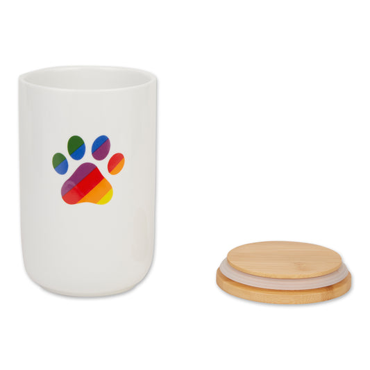 Rainbow Paw Ceramic Treat Canister