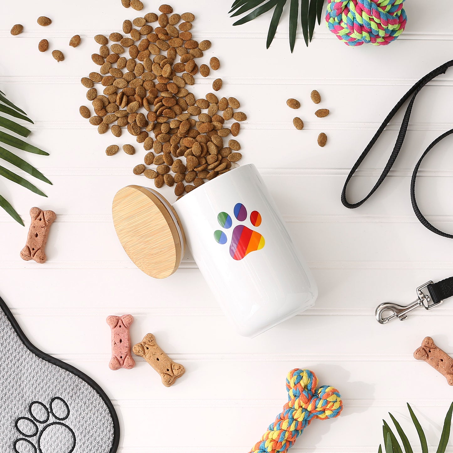 Rainbow Paw Ceramic Treat Canister