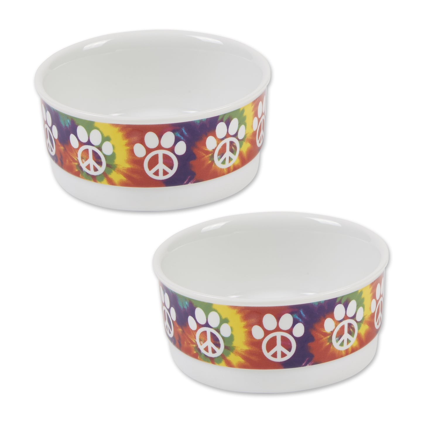 Peace Paw Pet Bowl Set/2, Small - 3/4 C Capacity