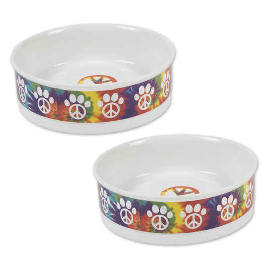 Peace Paw Pet Bowl Set/2, Large 3.75 C. Capacity