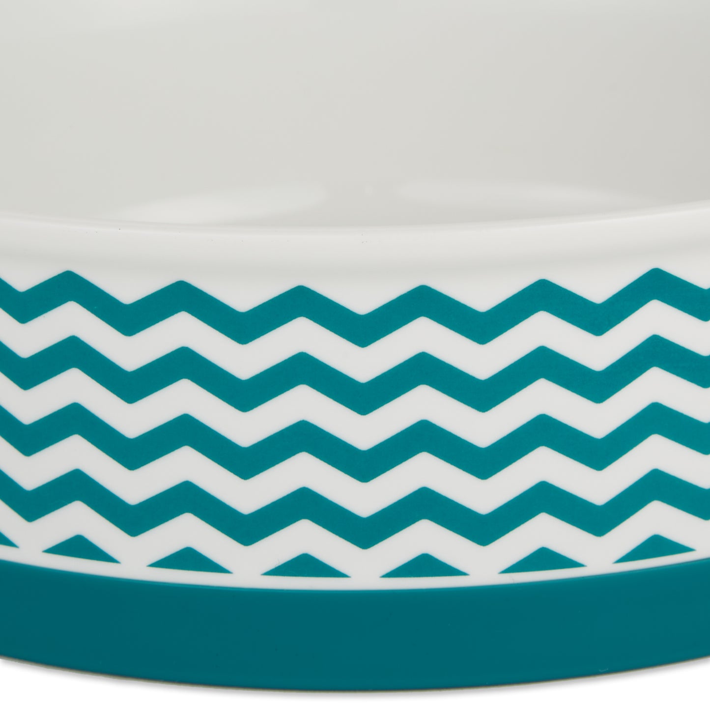 Teal Chevron Pet Bowl Set/2, Large 3.75 C. Capacity