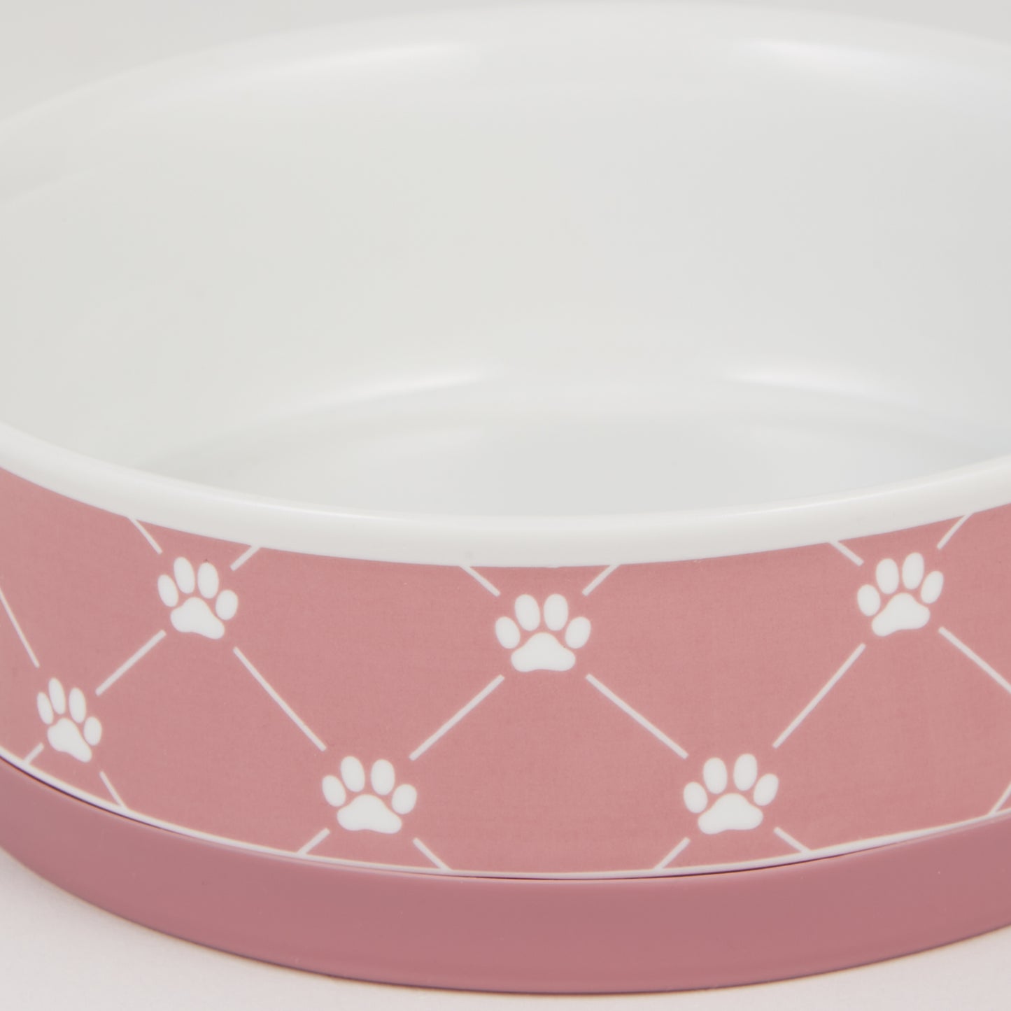 Rose Trellis Paw Print Pet Bowl Set/2, Medium - 1.5 C. Capacity