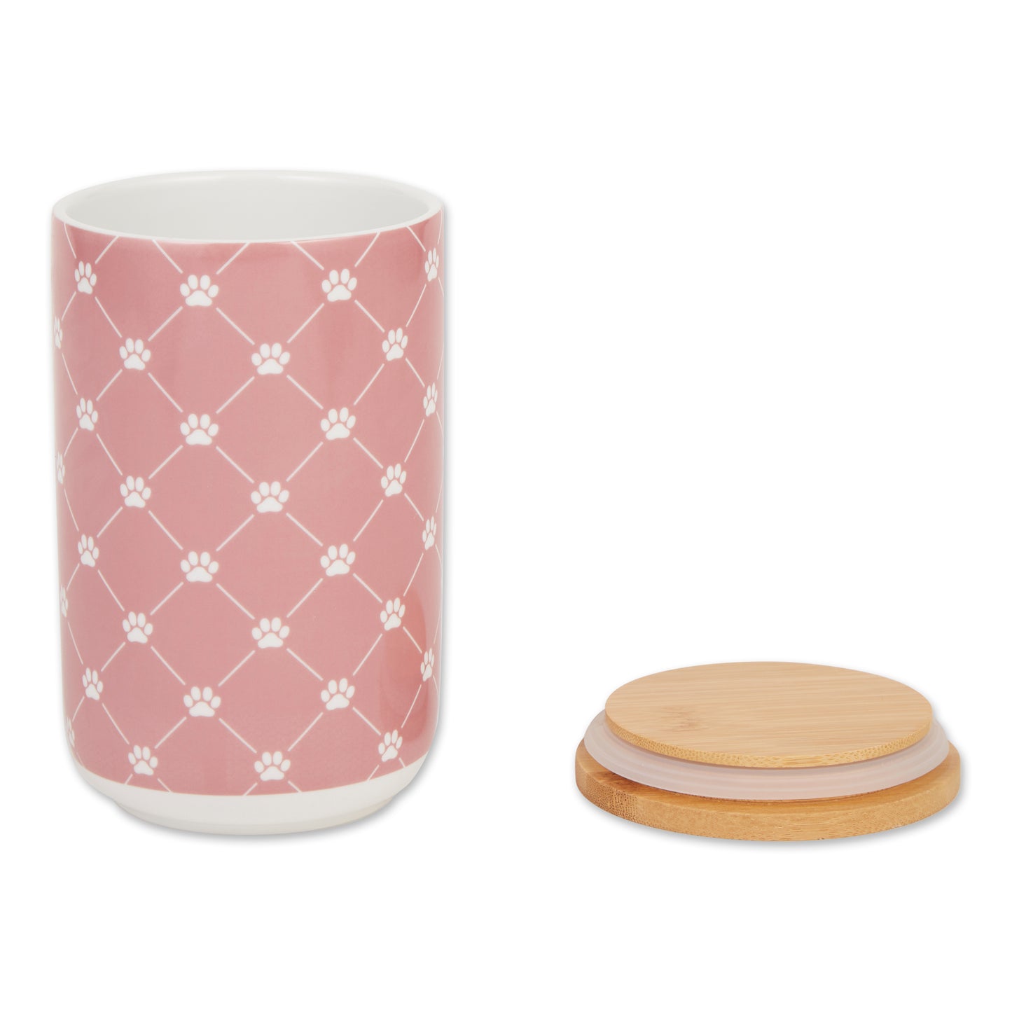 Rose Trellis Paw Ceramic Treat Canister