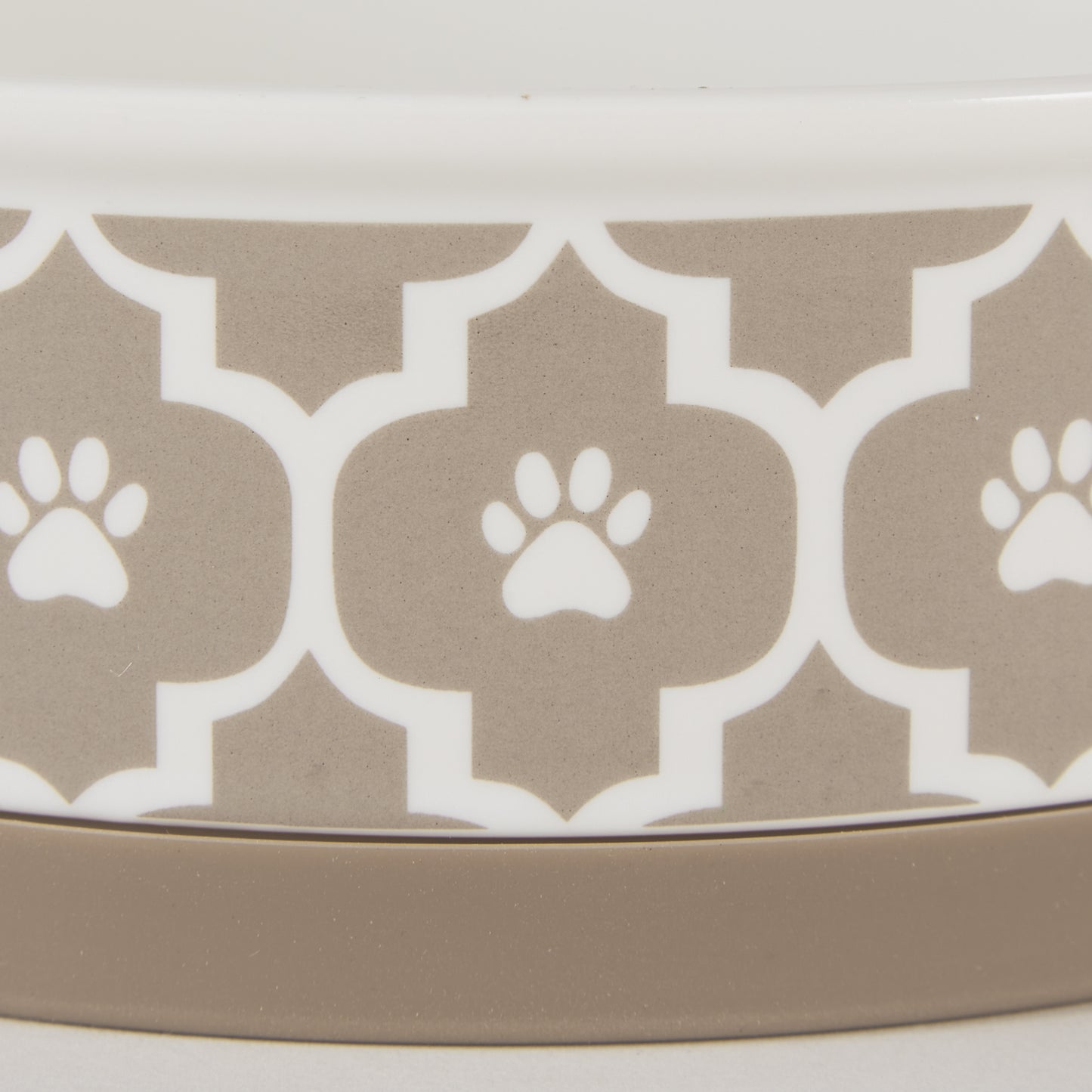 Stone Lattice Paw Print Pet Bowl Set/2, Large 3.75 C. Capacity