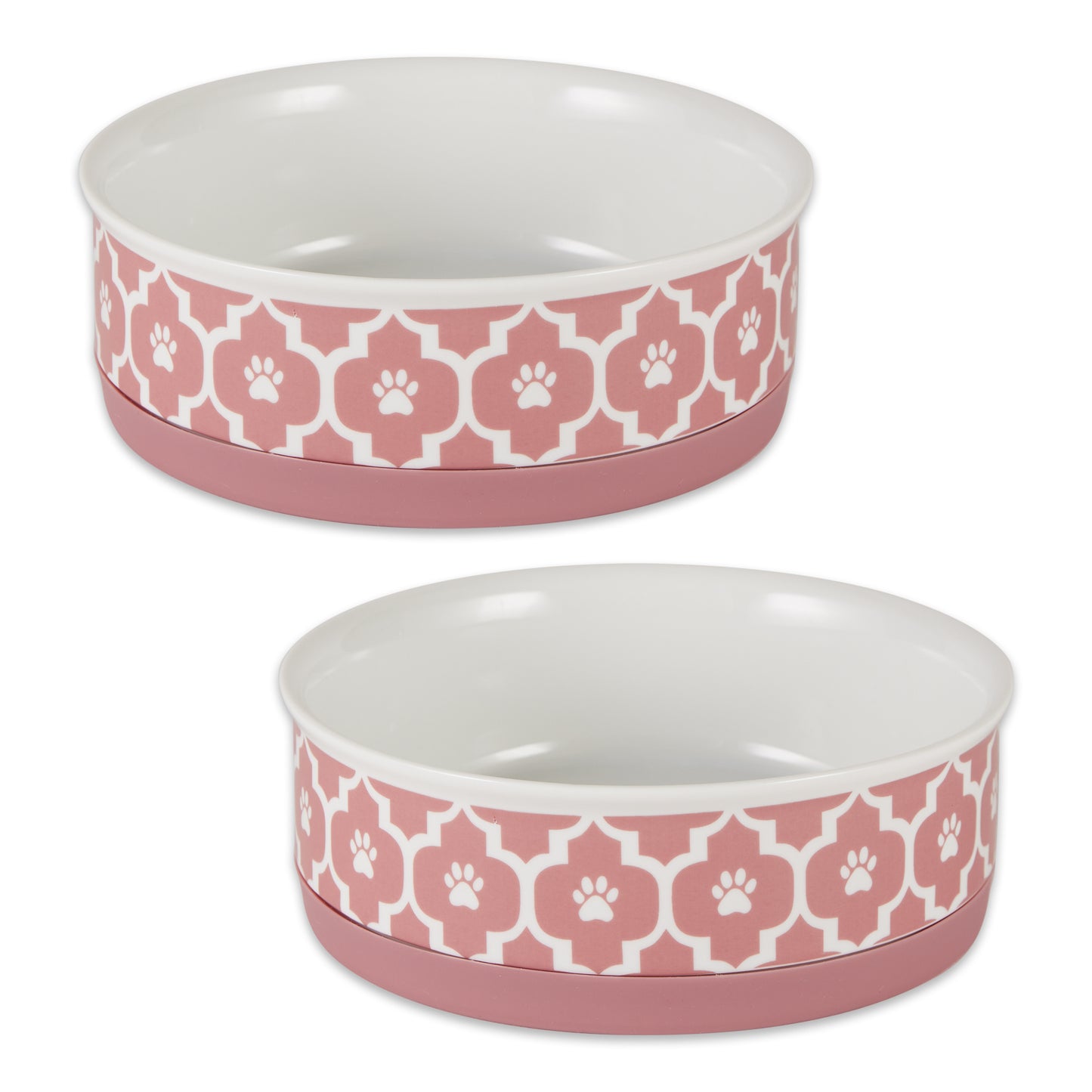 Pet Bowl Lattice Rose Medium 6Dx2H Set of 2