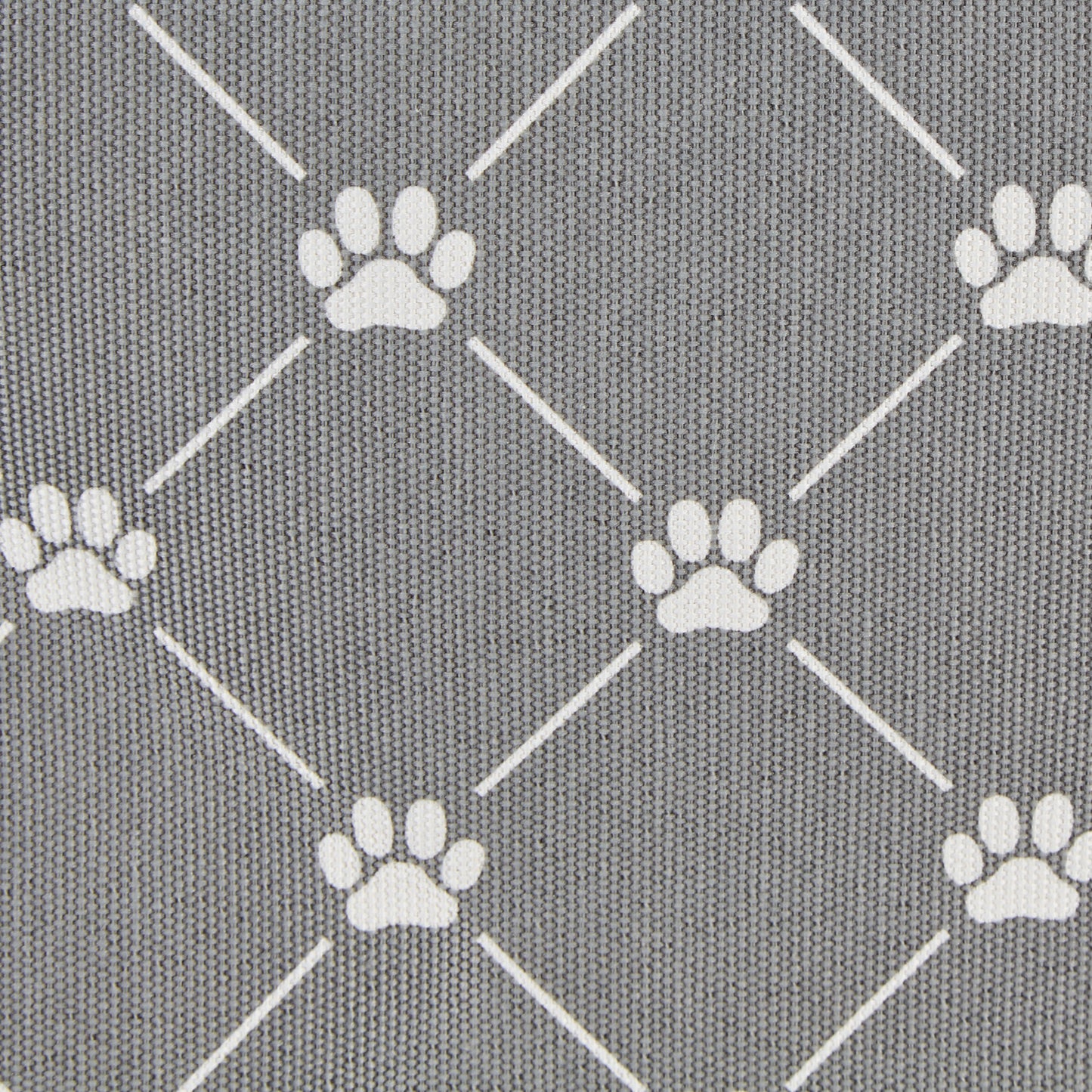 Bone Dry Collapsible Pet Storage Collapsible Bin, Trellis Paw Print, Gray, Small Round - 12x9"