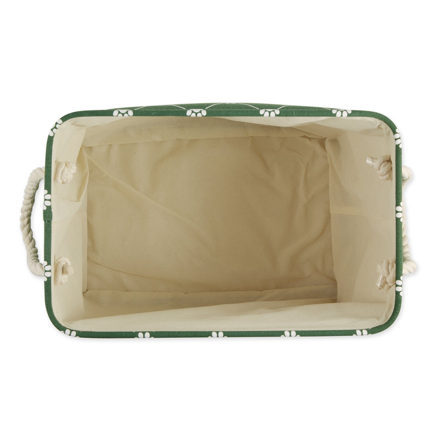 Bone Dry Collapsible Pet Storage Bin, Trellis Paw Print, Hunter Green, Large - 17.5x12x15"