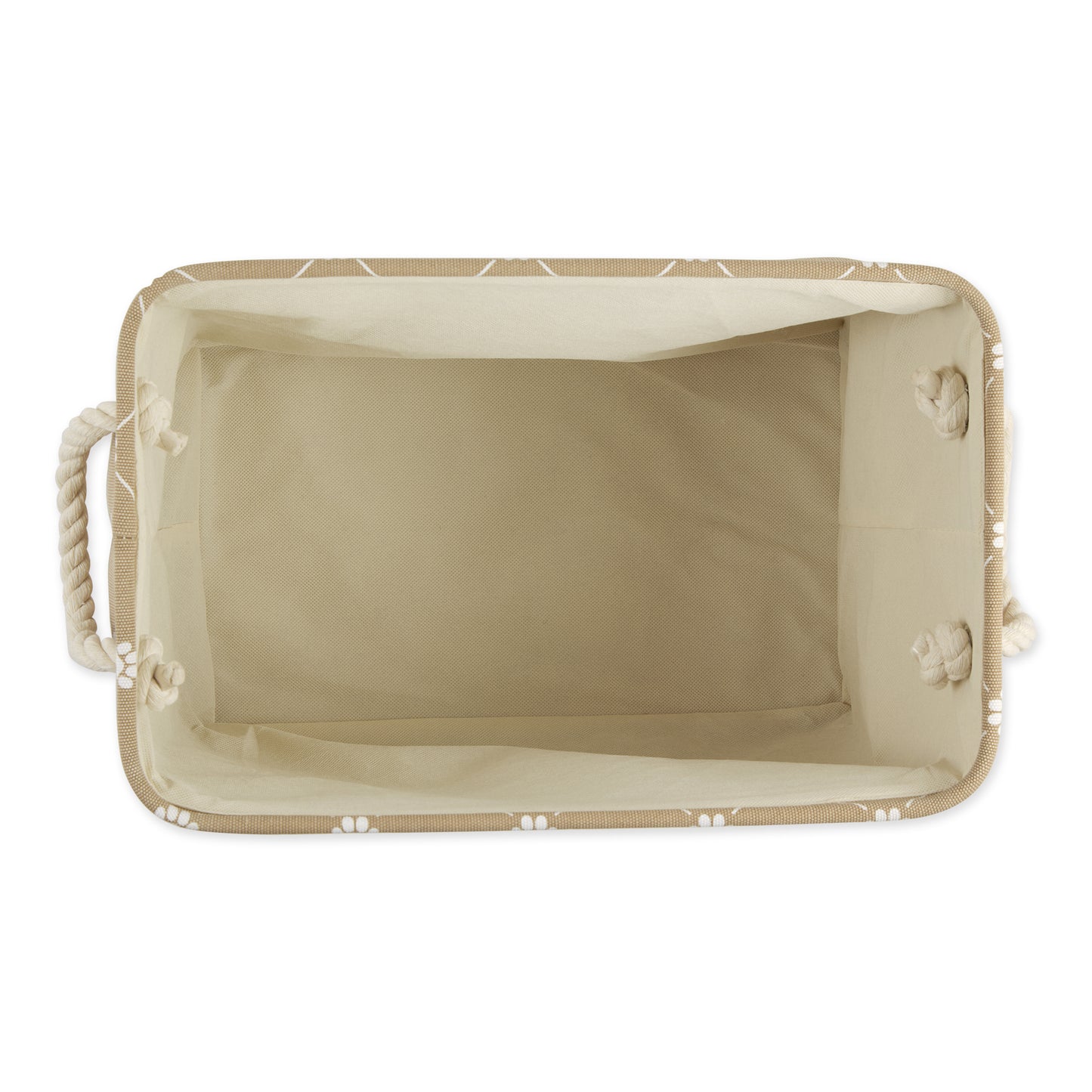 Bone Dry Collapsible Pet Storage Bin, Trellis Paw Print, Taupe, Small - 14x8x9"