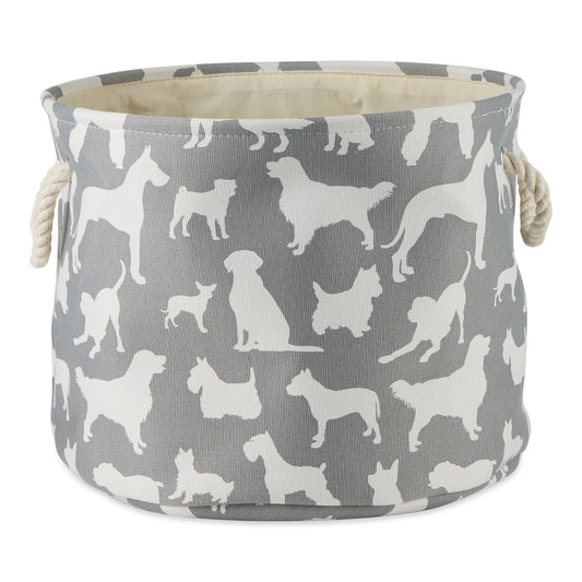 Polyester Pet Bin Dog Show Gray Round Small 9X12X12