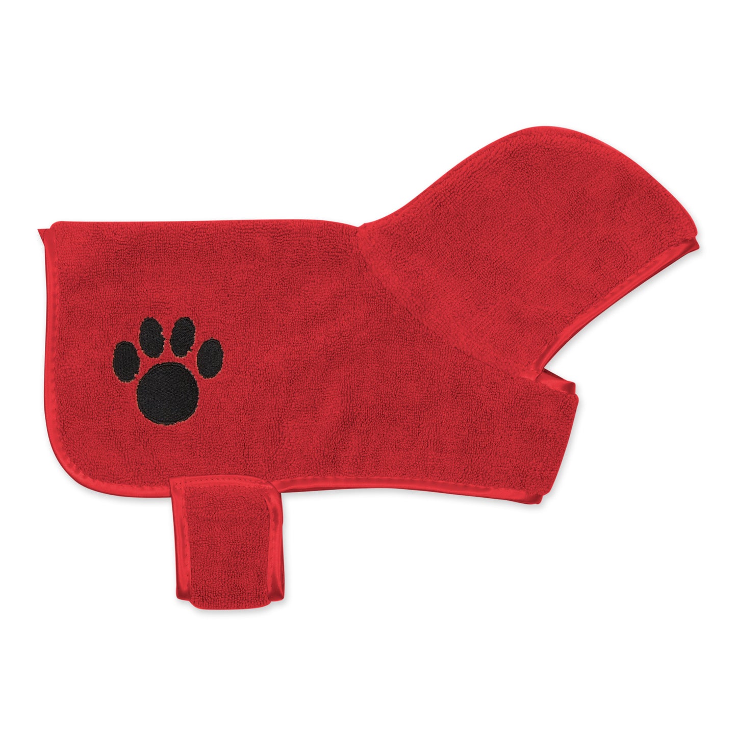 Red Embroidered Paw X-Small Pet Robe