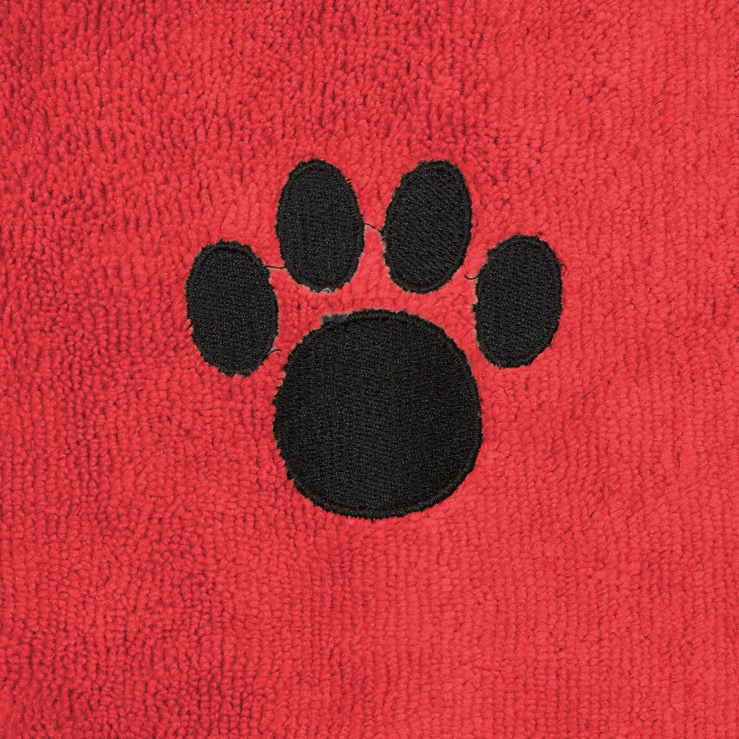 Red Embroidered Paw X-Small Pet Robe