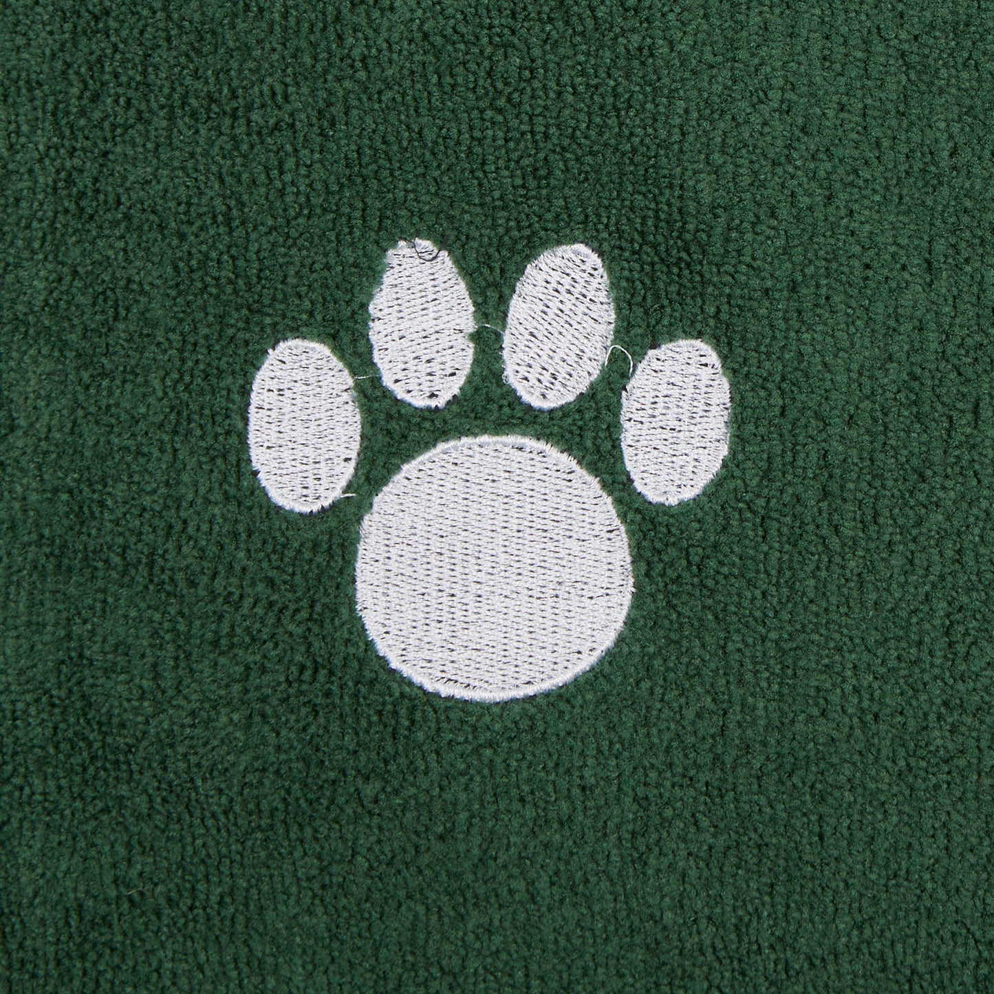 Bone Dry Terry Microfiber Pet Robe, Embroidered Paw Print - Hunter Green - Medium, 20-35 Lbs