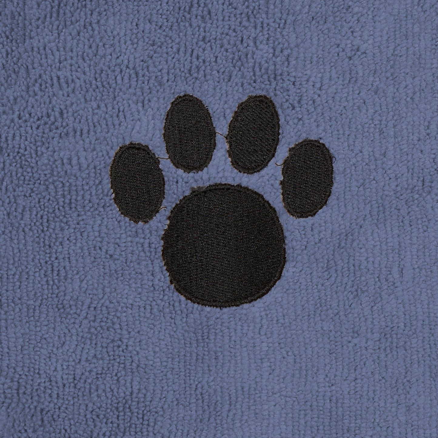 Bone Dry Terry Microfiber Pet Robe, Embroidered Paw Print - Stonewash Blue - Small, 10-20 lbs