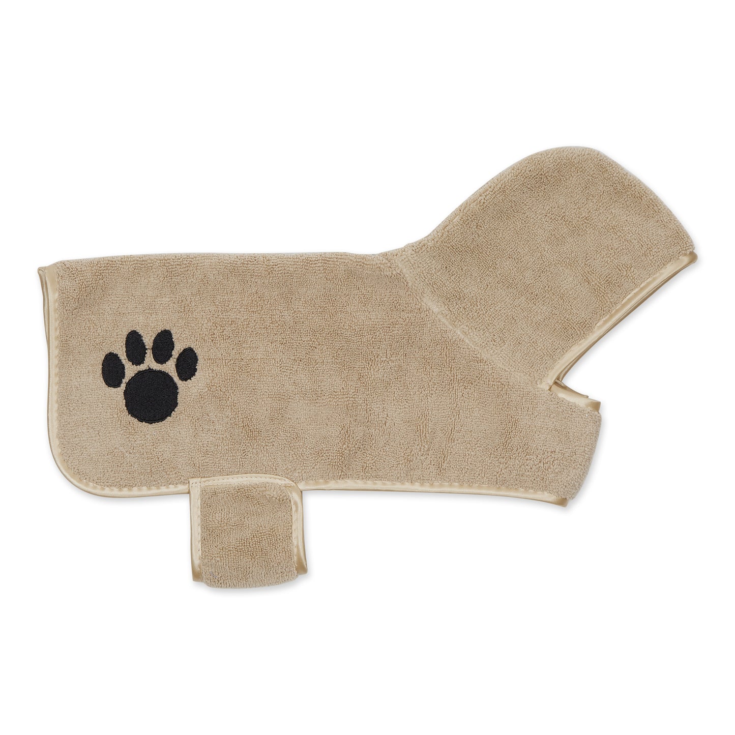 Taupe Embroidered Paw Small Pet Robe