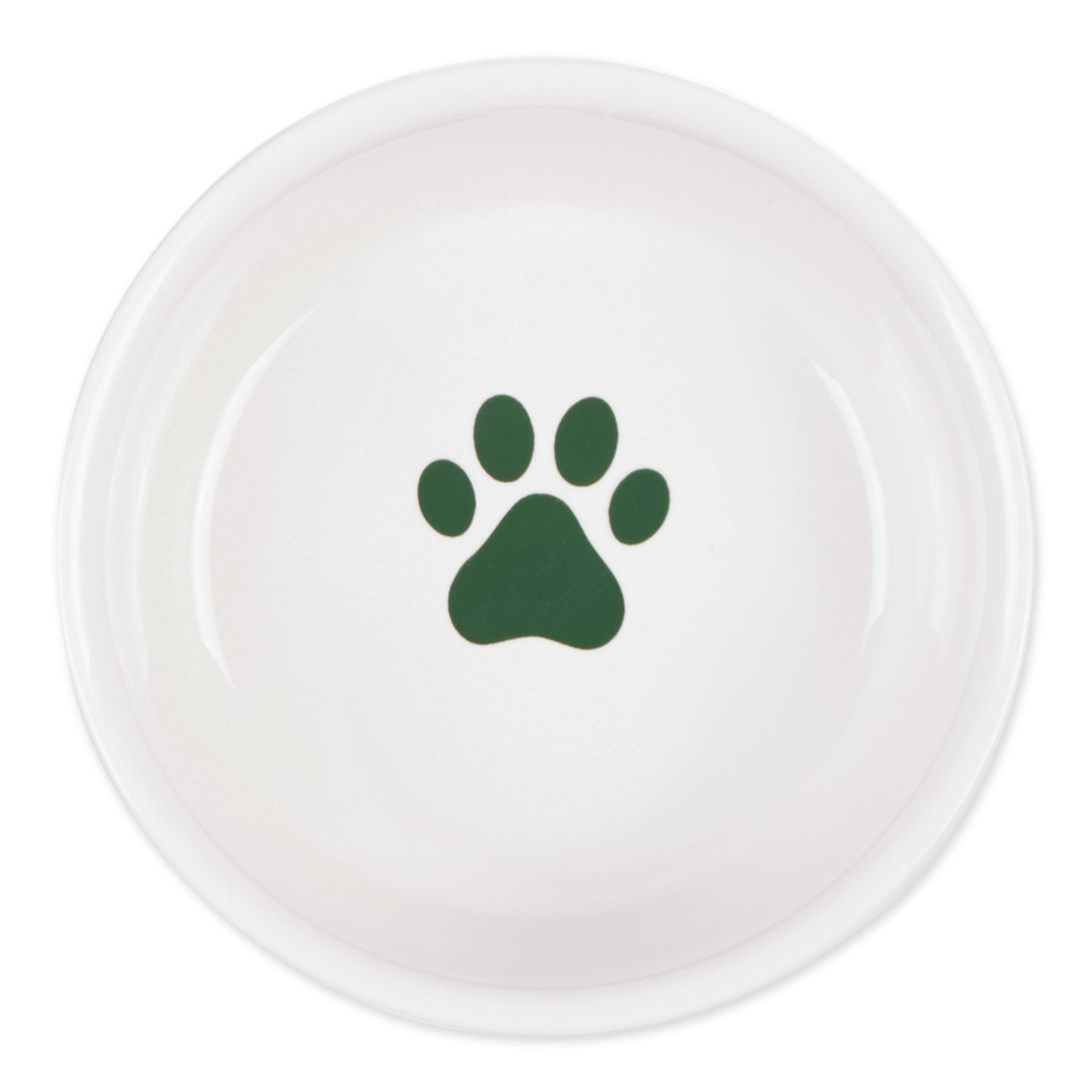 Pet Bowl Dog Show Hunter Green Small 4.25Dx2H Set of 2