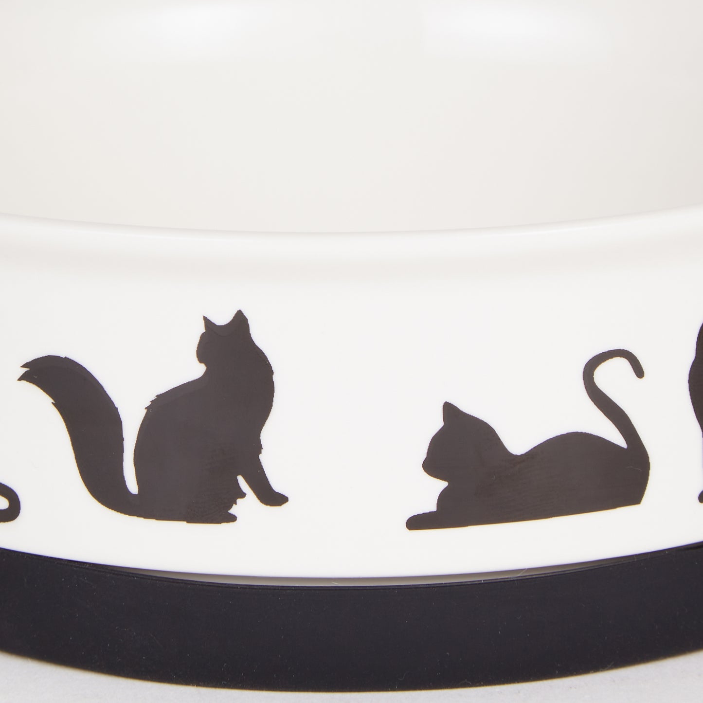 Black/White Cat's Meow Pet Bowl Set/2, Small - 3/4 C. Capacity