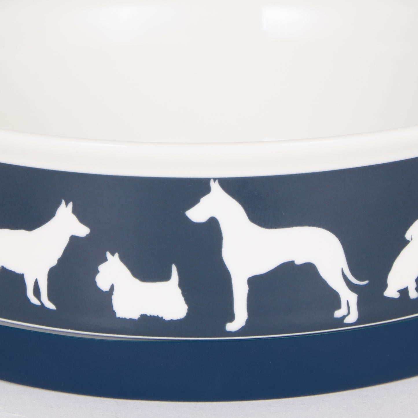 Navy Dog Show Pet Bowl Set/2, Large 3.75 C. Capacity