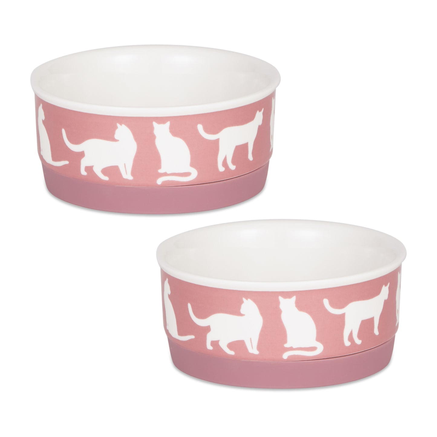 Rose Cat's Meow Pet Bowl Set/2, Small - 3/4 C Capacity