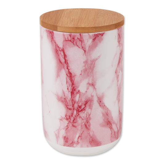 Pink Marble Ceramic Treat Canister