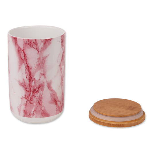 Pink Marble Ceramic Treat Canister