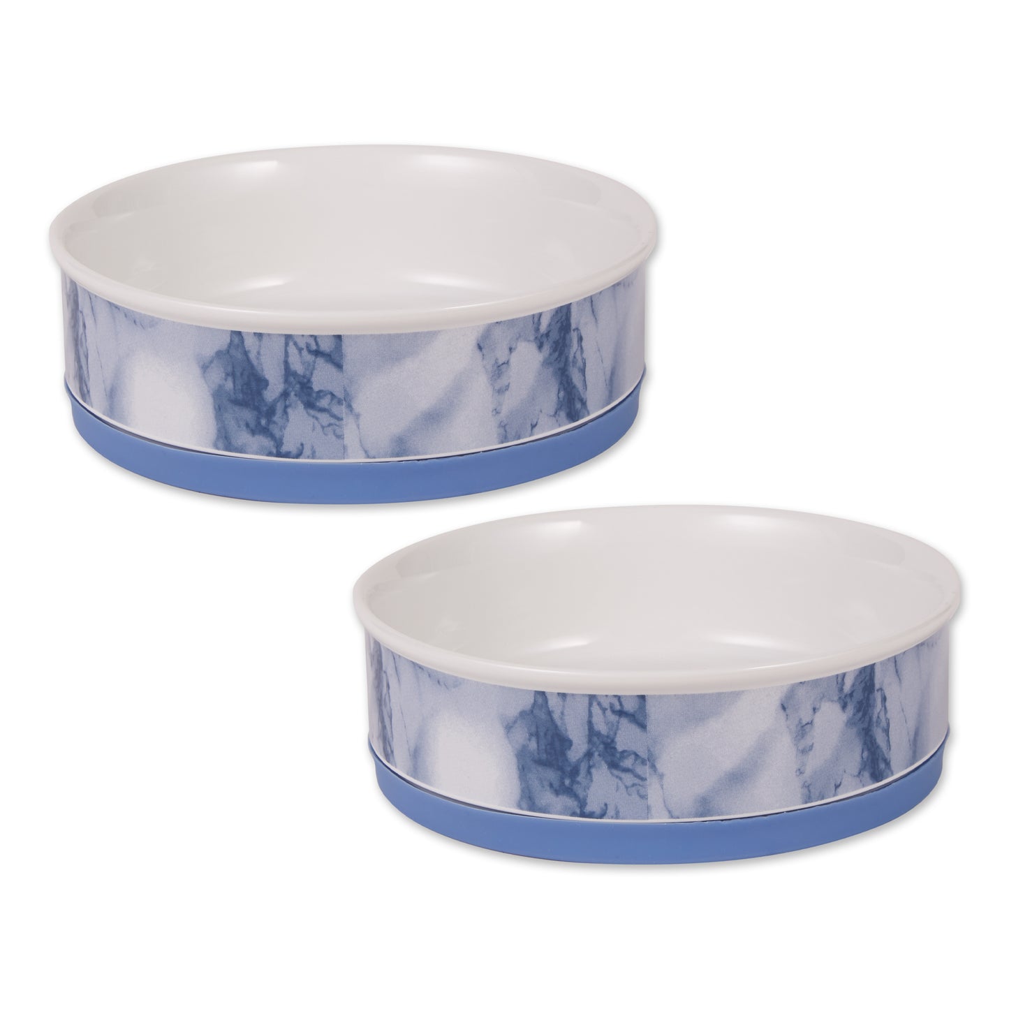 Blue Marble Pet Bowl Set/2, Large 3.75 C. Capacity