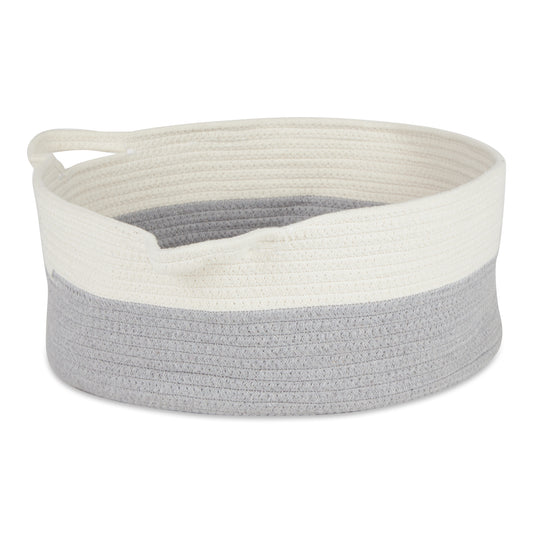 White & Gray Cotton Rope Cat Ears Pet Basket