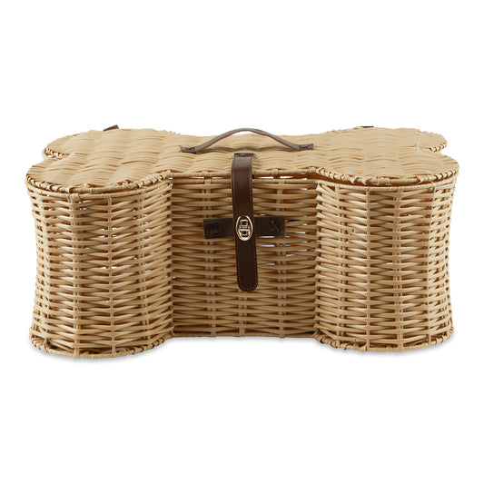 Bone Dry Pet Toy Storage Basket, Bone Shaped, Beige, Large - 24x15x9"