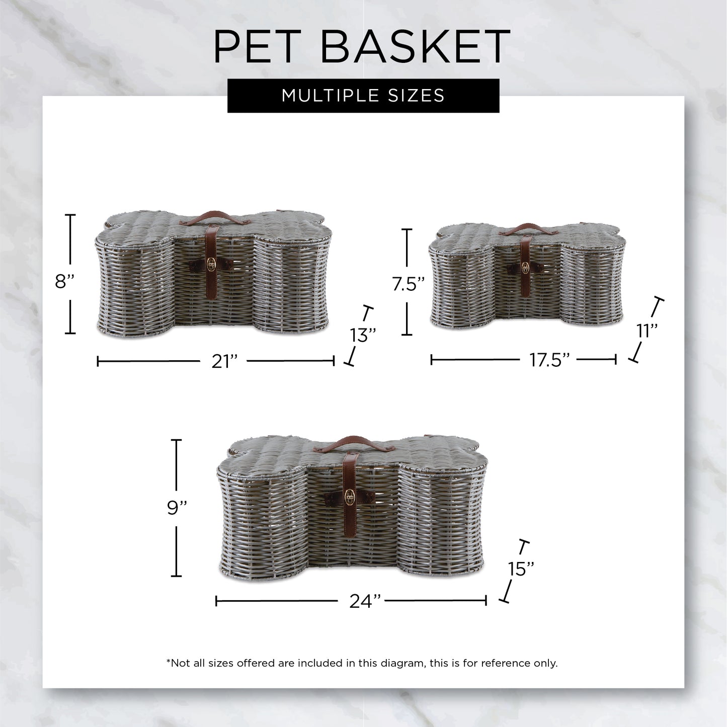 Bone Dry Pet Toy Storage Basket, Bone Shaped, Gray, Small - 17.5x11x7.5"