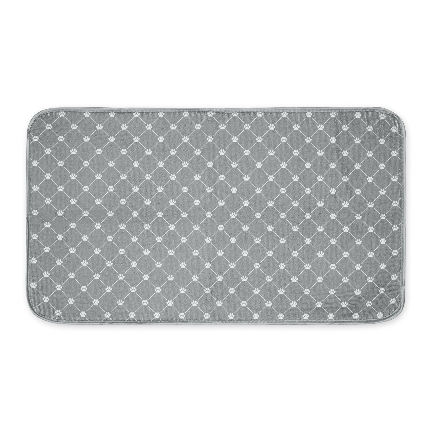 Gray Printed Trellis Paw Pet Mat Large