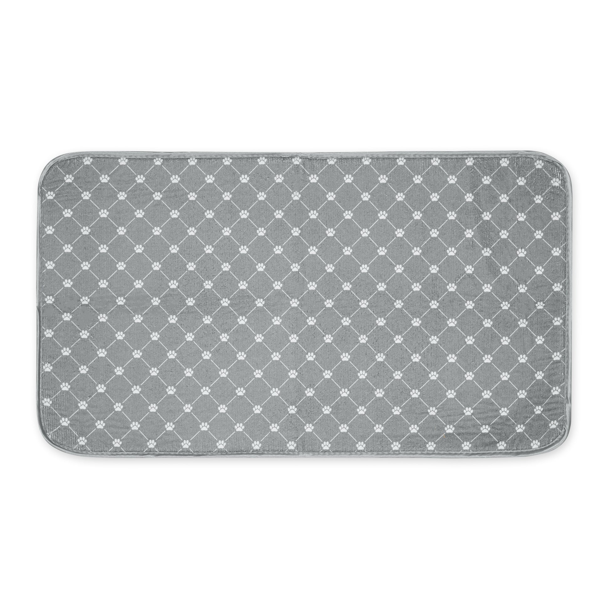 Gray Printed Trellis Paw Pet Mat Large