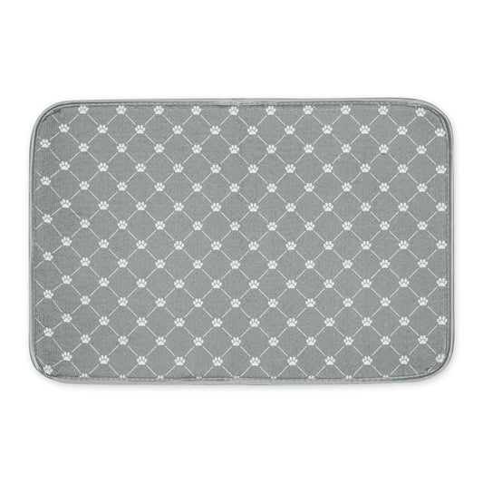 Gray Printed Trellis Paw Pet Mat