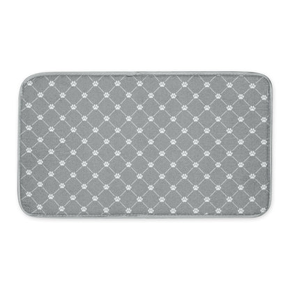 Gray Printed Trellis Paw Pet Mat Small