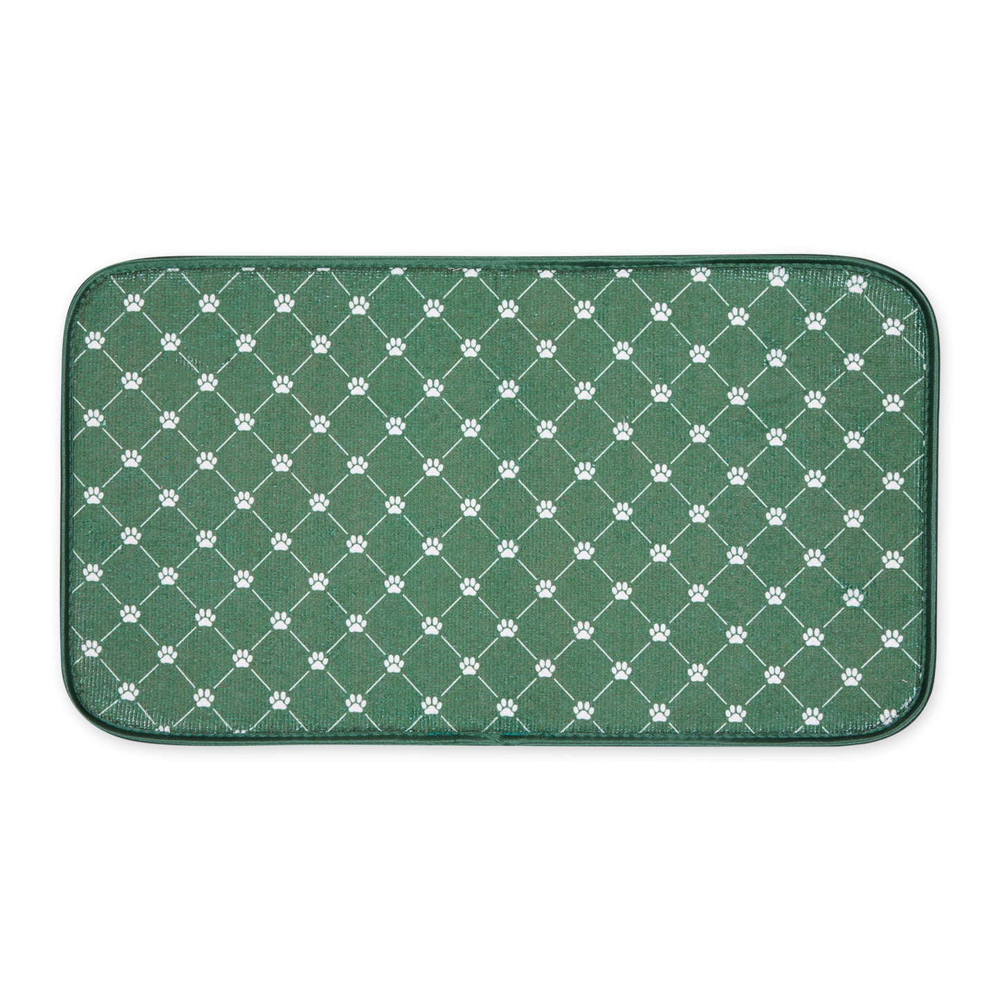 Hunter Green Printed Trellis Paw Pet Mat Small