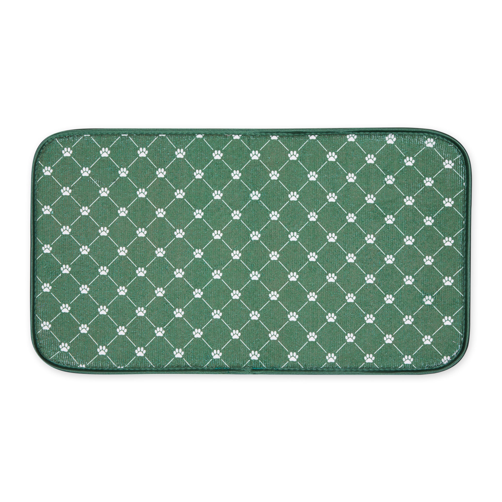 Hunter Green Printed Trellis Paw Pet Mat Small