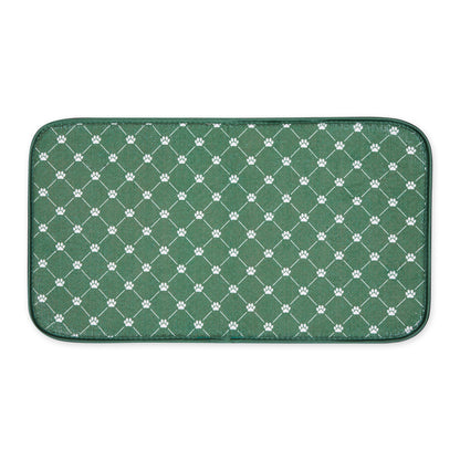 Hunter Green Printed Trellis Paw Pet Mat Small