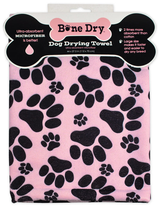 Pink Print Paw Microfiber Drying Towel