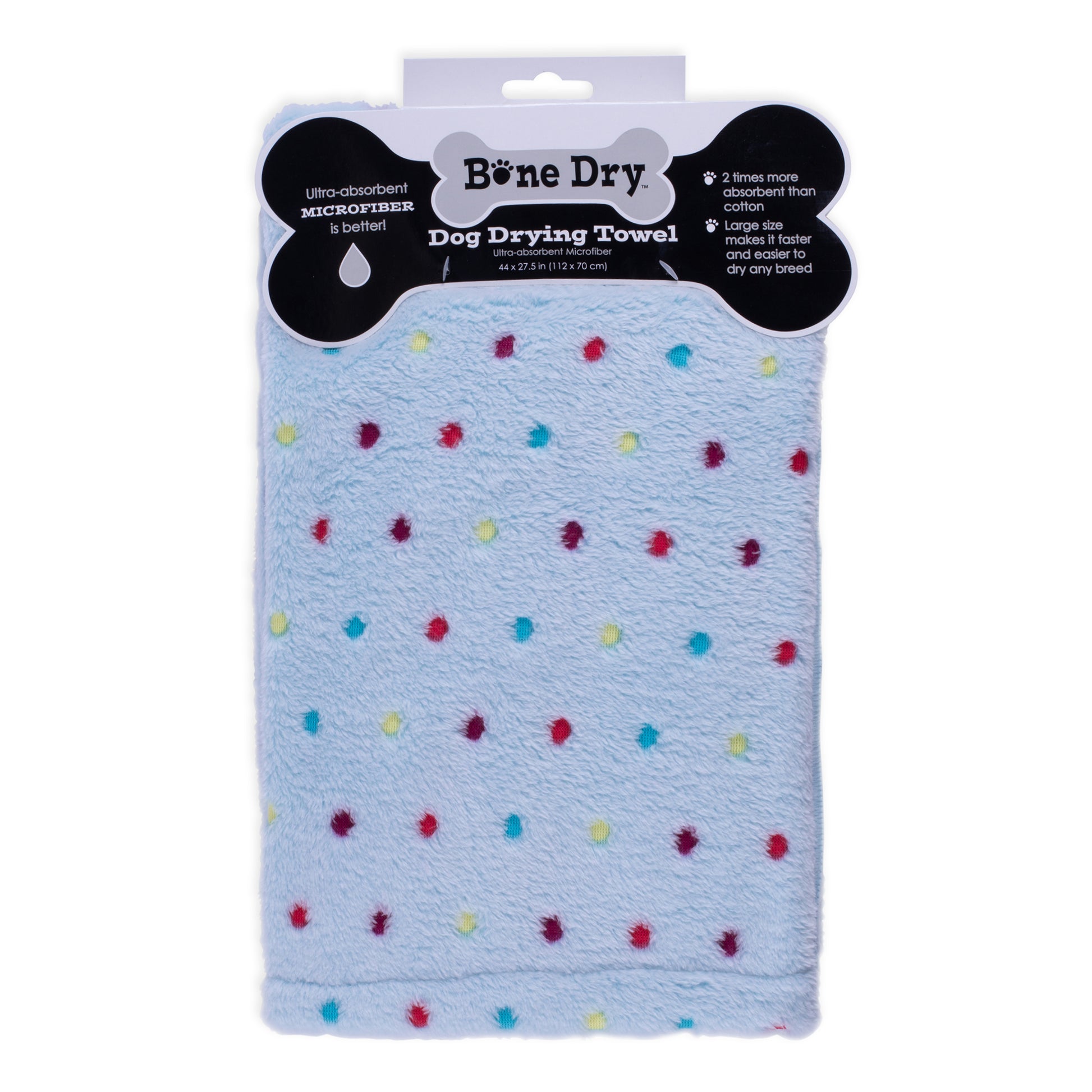 Blue Dots Burn Out Microfiber Pet Drying Towel