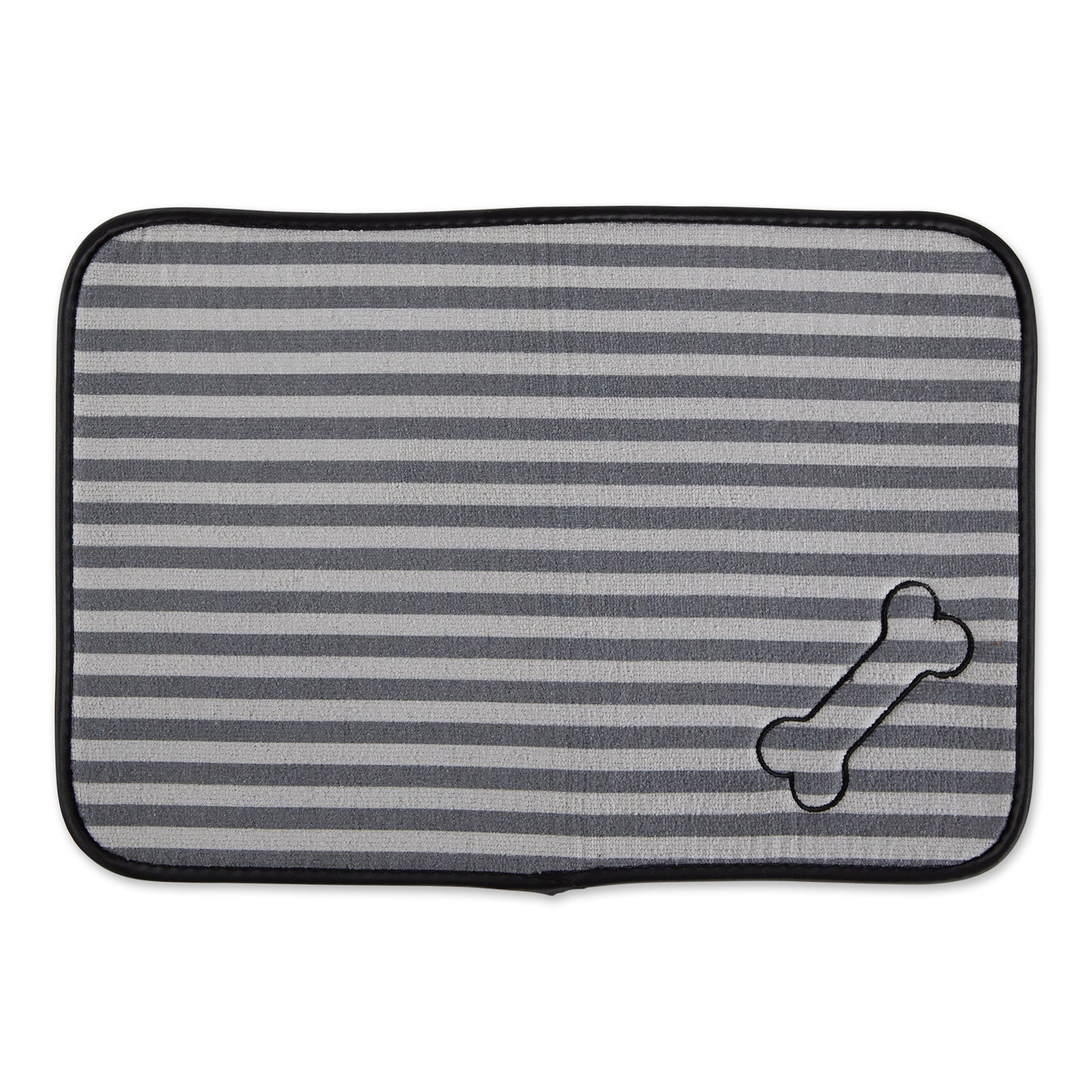 Gray Stripe Embroidered Bone Pet Mat