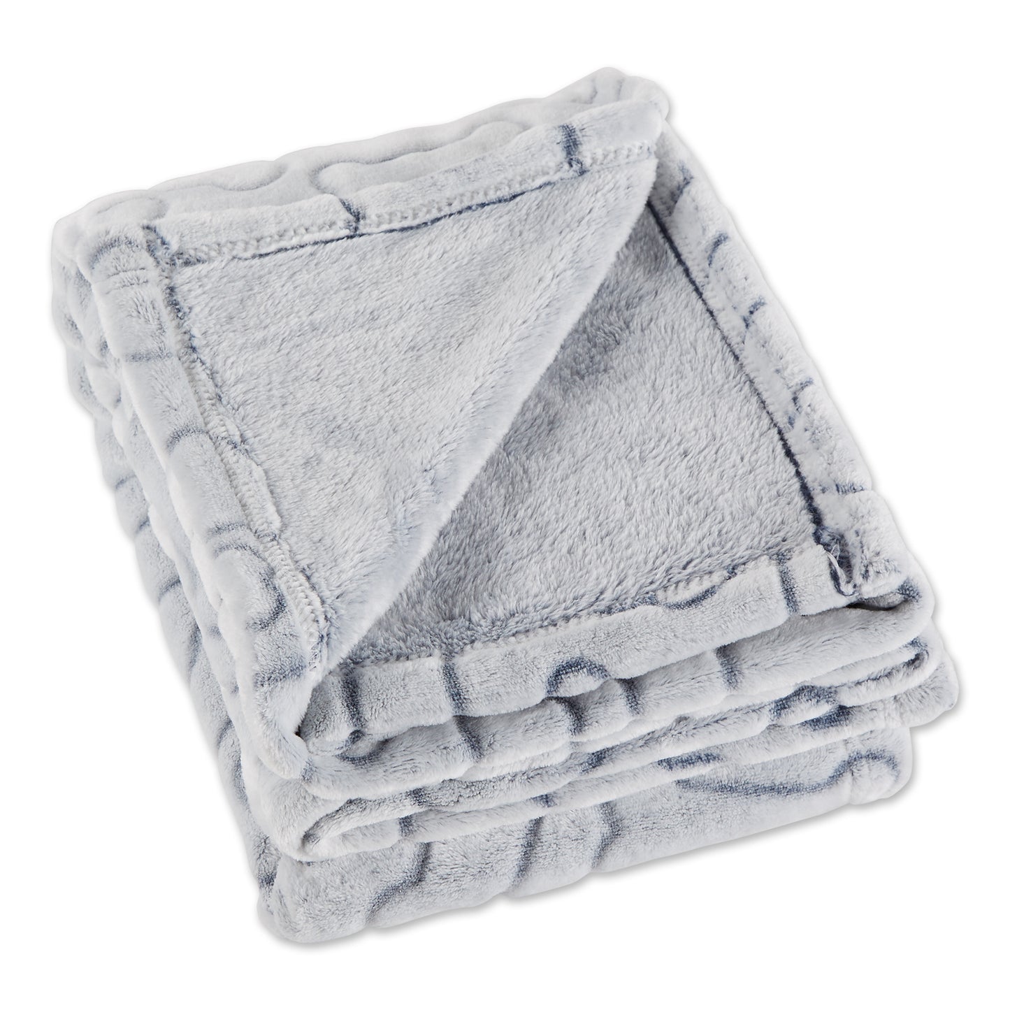 Bone Dry Fleece Pet Blanket, Embossed Bone Print, Gray - 36x48"