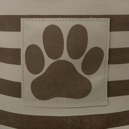 Polyester Pet Bin Stripe With Paw Patch Brown Round Small 9X12X12