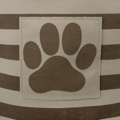 Polyester Pet Bin Stripe With Paw Patch Brown Rectangle Small 14X8X9