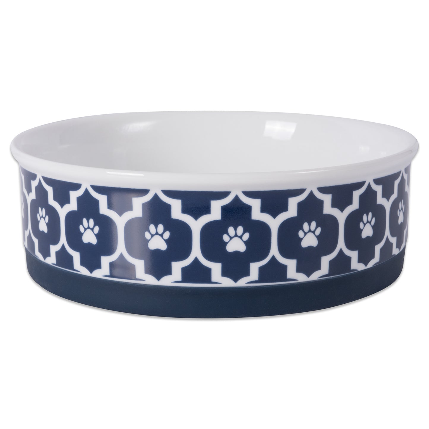 Pet Bowl Lattice Nautical Blue Large 7.5Dx2.4H Set of 2