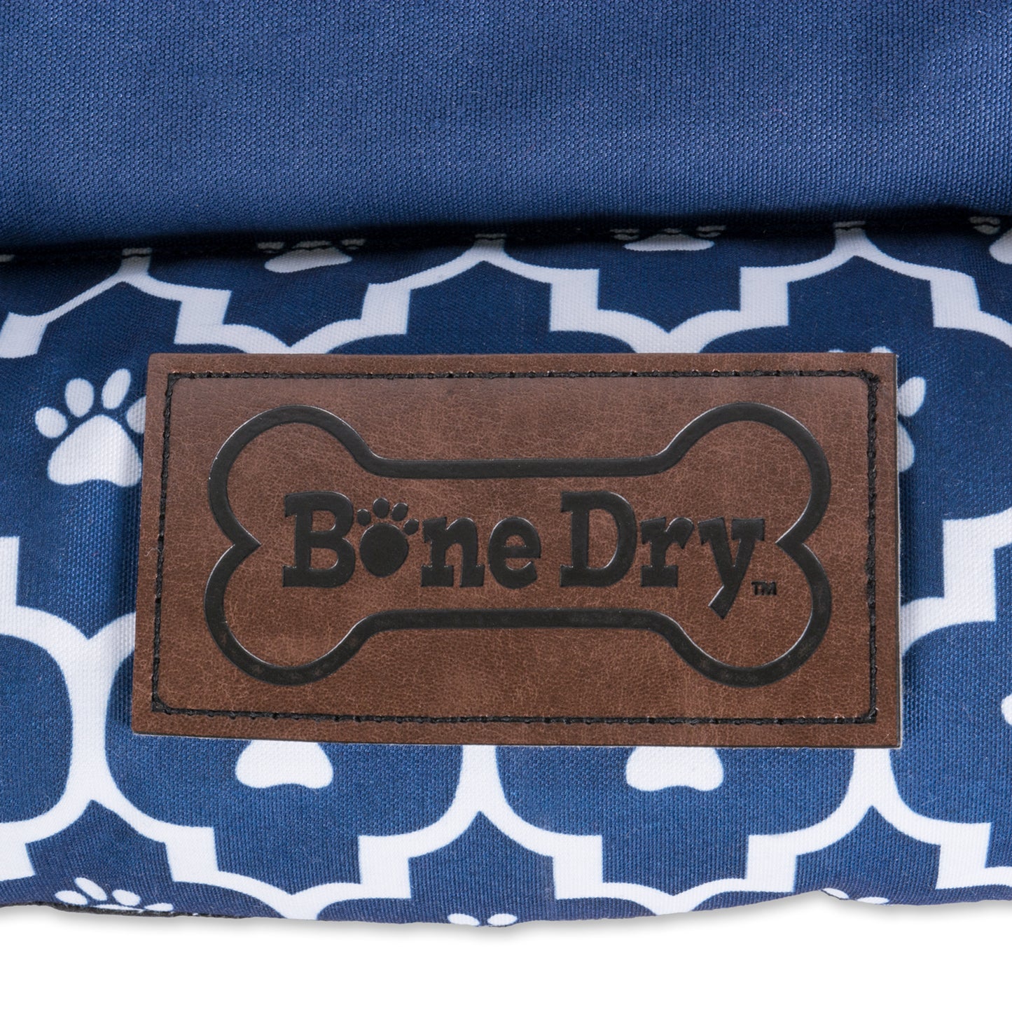 Bone Dry Pet Bed/Mat, Lattice Paw Print Border Cushion, Gray, Large - 22x34"